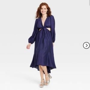Long Sleeve Twist Maxi Cut Out Dress 1